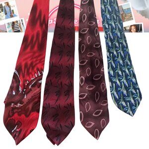Lot of 4 Jerry Garcia Men’s Silk Ties - Abstract Art Collector Bundle